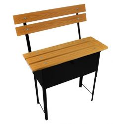 ławka cmentarna z oparciem i dużą skrzynką